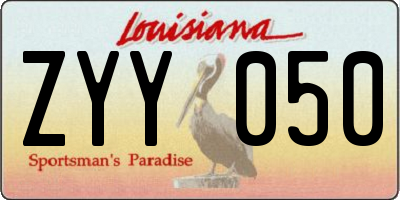 LA license plate ZYY050