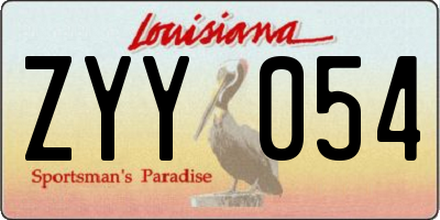 LA license plate ZYY054