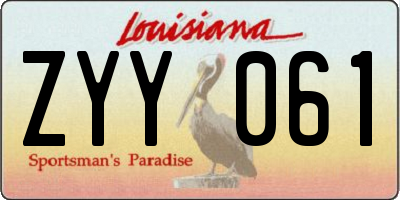 LA license plate ZYY061