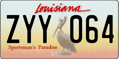 LA license plate ZYY064