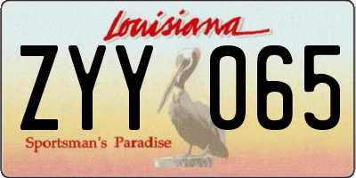 LA license plate ZYY065