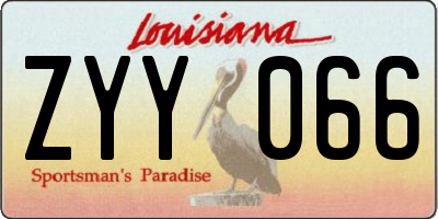 LA license plate ZYY066