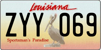 LA license plate ZYY069