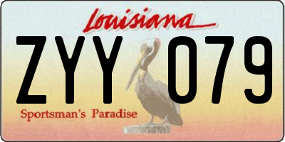 LA license plate ZYY079