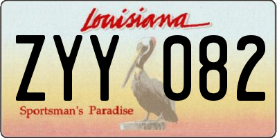 LA license plate ZYY082