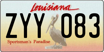 LA license plate ZYY083