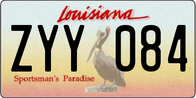 LA license plate ZYY084