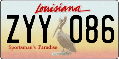 LA license plate ZYY086