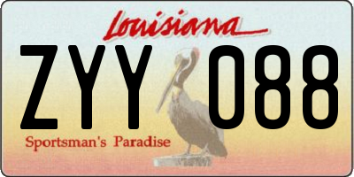 LA license plate ZYY088