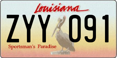 LA license plate ZYY091