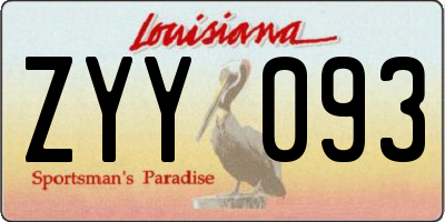 LA license plate ZYY093