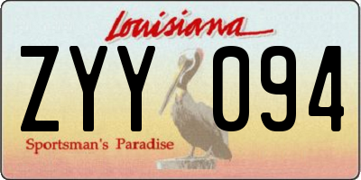 LA license plate ZYY094