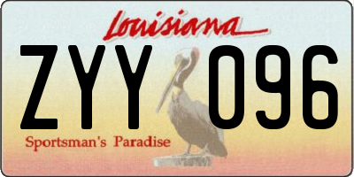 LA license plate ZYY096