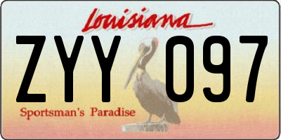 LA license plate ZYY097