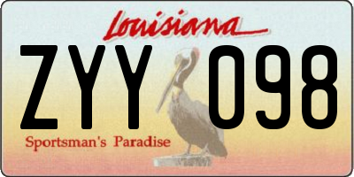 LA license plate ZYY098