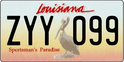 LA license plate ZYY099