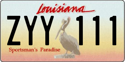 LA license plate ZYY111
