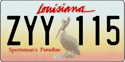 LA license plate ZYY115