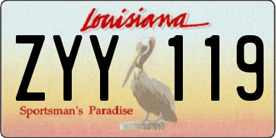 LA license plate ZYY119