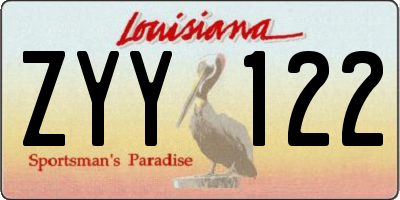 LA license plate ZYY122