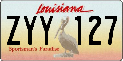 LA license plate ZYY127