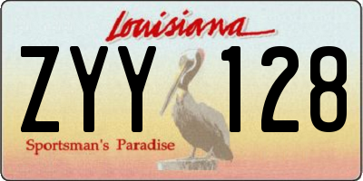 LA license plate ZYY128