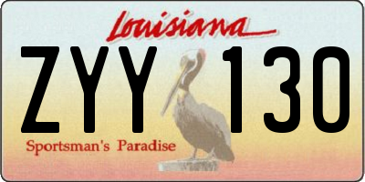 LA license plate ZYY130