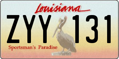 LA license plate ZYY131