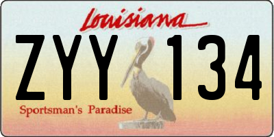 LA license plate ZYY134