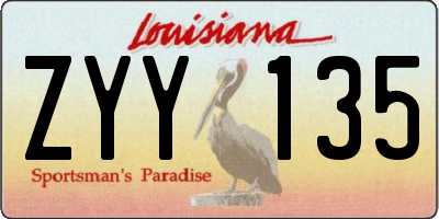 LA license plate ZYY135