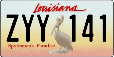 LA license plate ZYY141