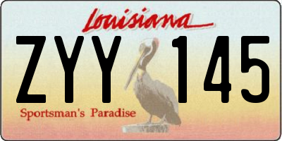 LA license plate ZYY145