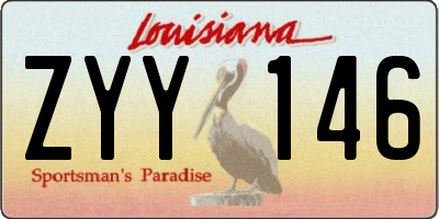 LA license plate ZYY146
