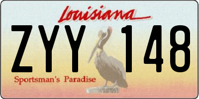 LA license plate ZYY148