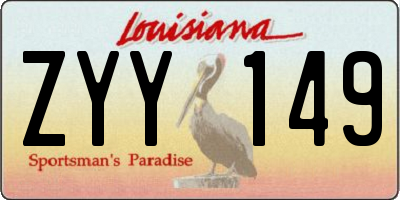 LA license plate ZYY149