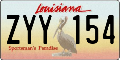 LA license plate ZYY154