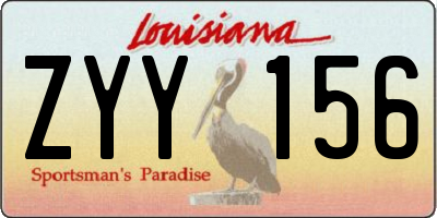 LA license plate ZYY156