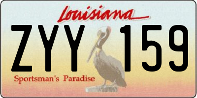 LA license plate ZYY159