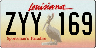 LA license plate ZYY169