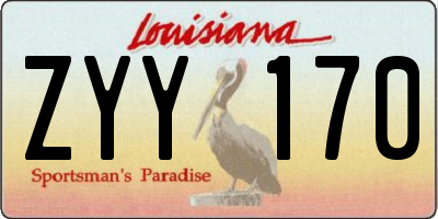 LA license plate ZYY170