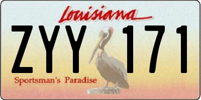 LA license plate ZYY171