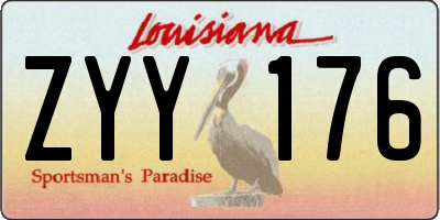 LA license plate ZYY176