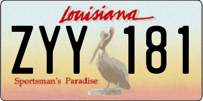 LA license plate ZYY181