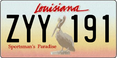 LA license plate ZYY191