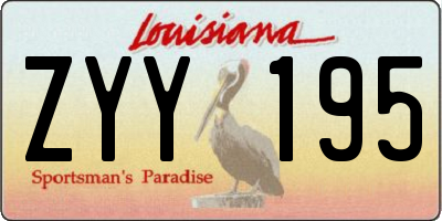 LA license plate ZYY195