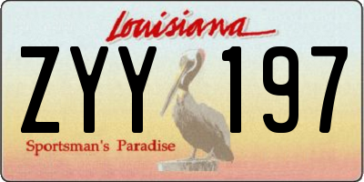 LA license plate ZYY197