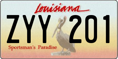 LA license plate ZYY201
