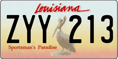 LA license plate ZYY213