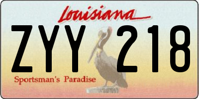 LA license plate ZYY218