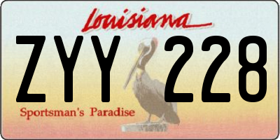 LA license plate ZYY228